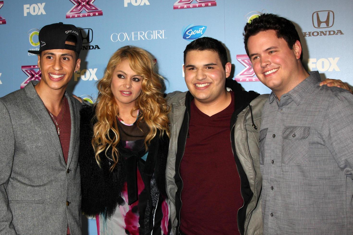 LOS ANGELES, NOV 4 - Carlito Olivero, Paulina Rubio, Carlos Guevara, Tim Olstad at the 2013 X Factor Top 12 Party at SLS Hotel on November 4, 2013 in Beverly Hills, CA photo