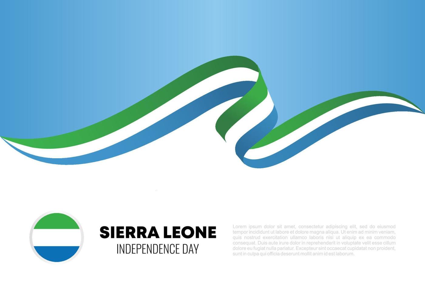 Sierra Leone independence day for national celebration on april 27. vector