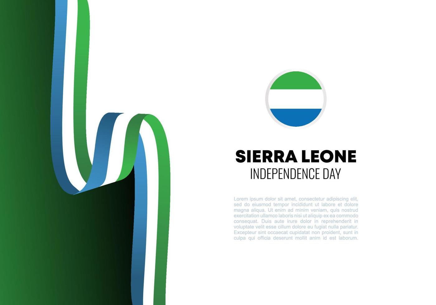 Sierra Leone independence day for national celebration on april 27. vector