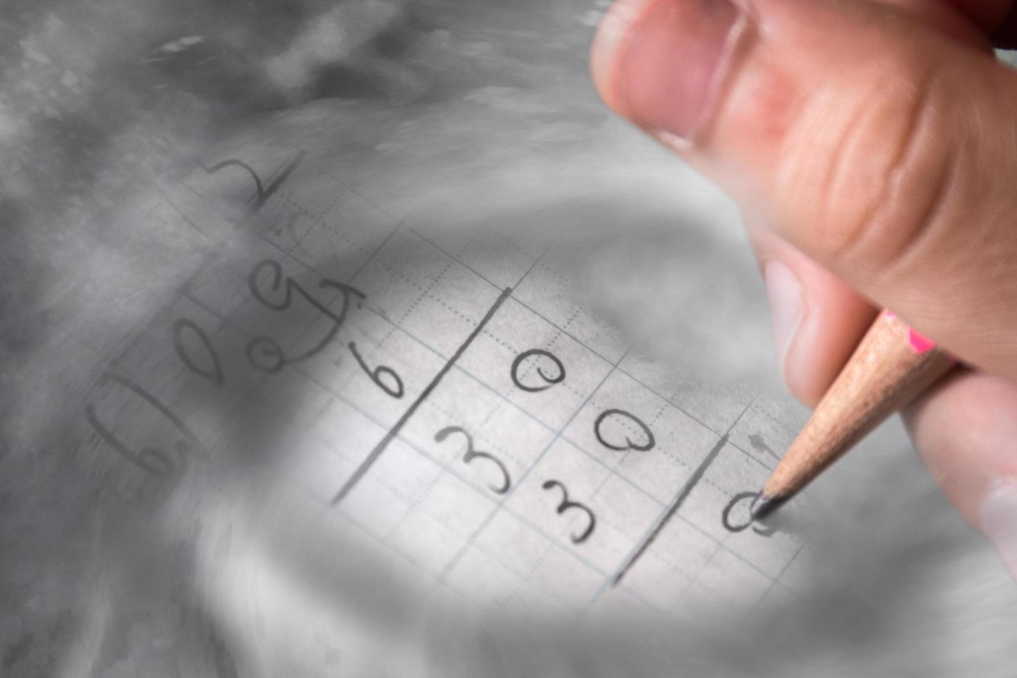 Kid Hands Studying Math Difficult Math photo