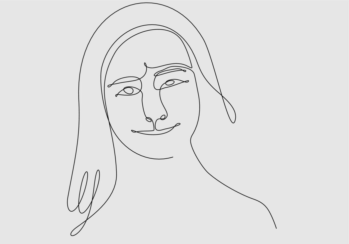 dibujo de línea continua hermoso retrato de cara de mujer. concepto de cuidado de la piel de belleza para modelos femeninos jóvenes. modelo de belleza de moda sobre fondo blanco. vector