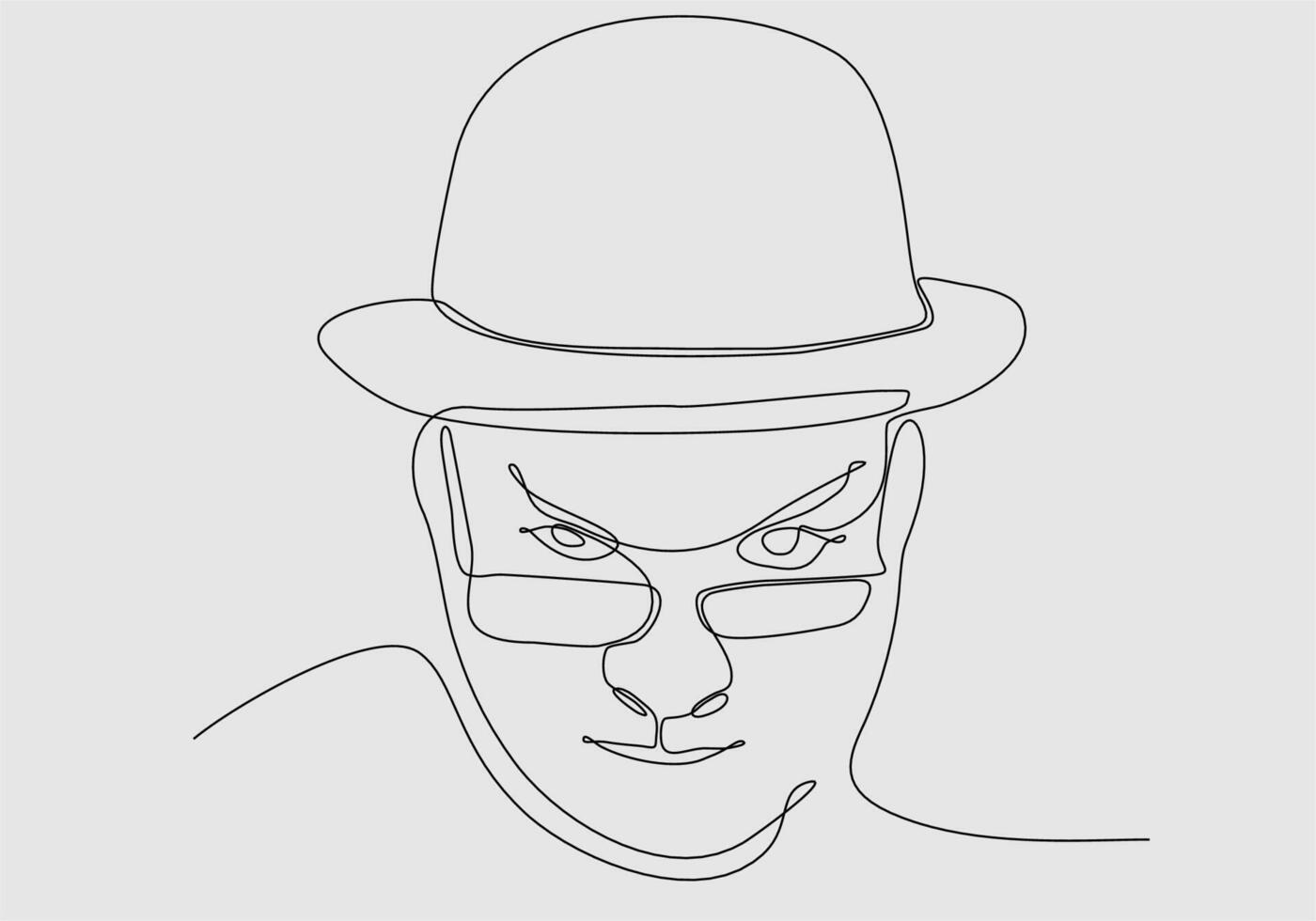 continuous line of hat man vector illustration