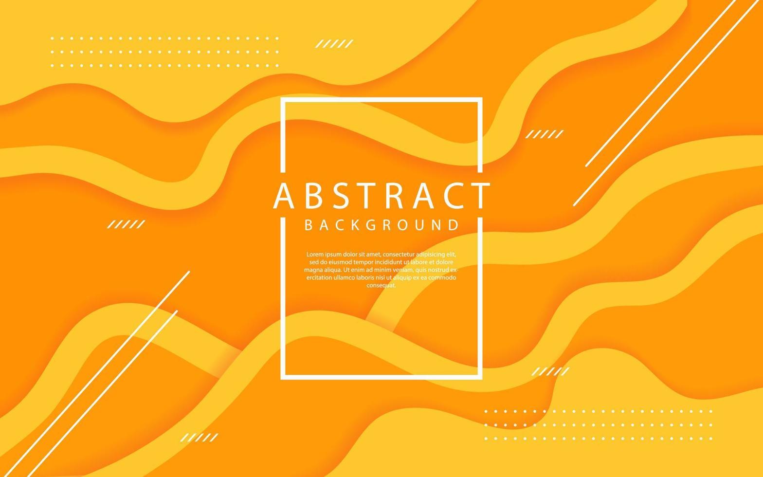 Abstract 3D orange geometric background overlap layer on bright space with dynamic waves effect decoration. Template element liquid style concept for flyer, banner, poster, cover, or landing page vector