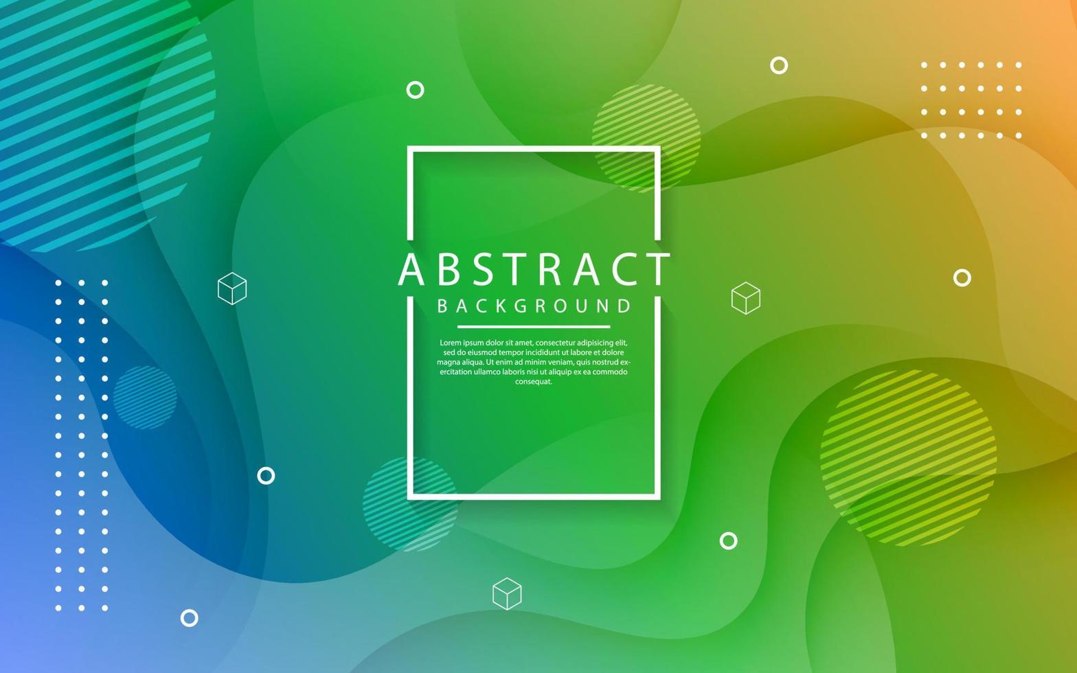 3D blue green geometric abstract background overlap layer on bright space with dynamic fluid waves effect style decoration. Template element liquid concept for flyer, banner, cover, or landing page vector