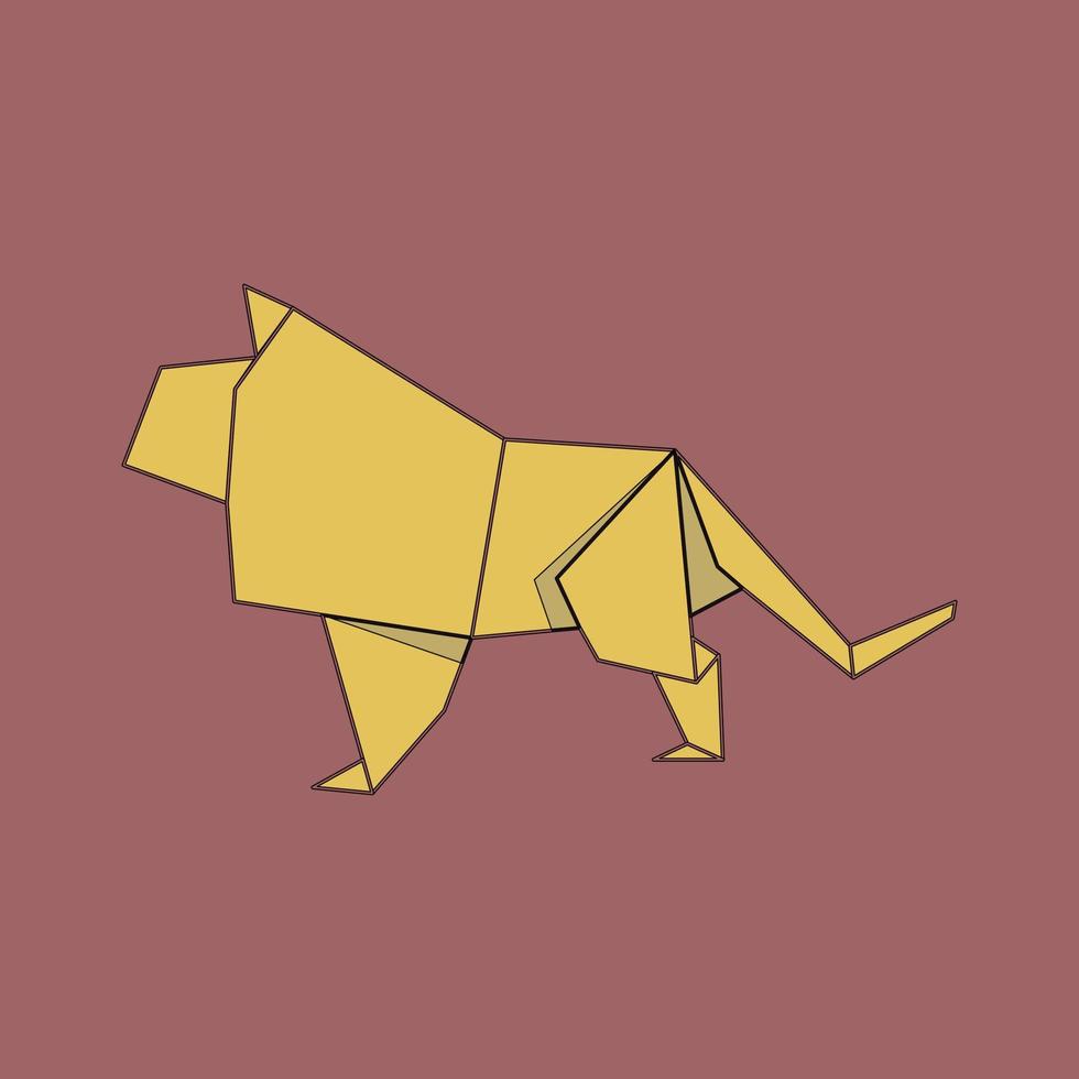 león de icono plano vector