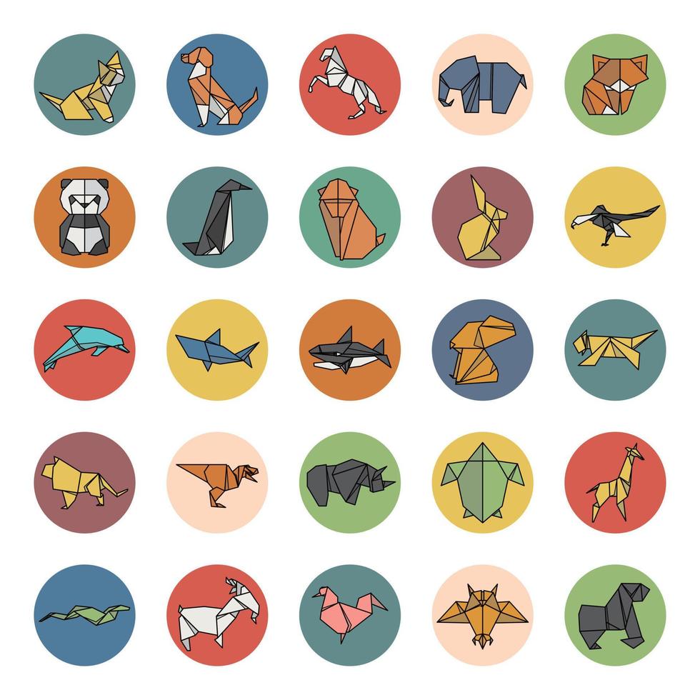 Flat Design Animal Origami Style vector