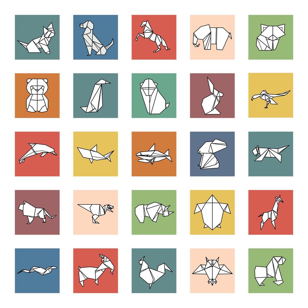Flat Icon Animal Black White vector