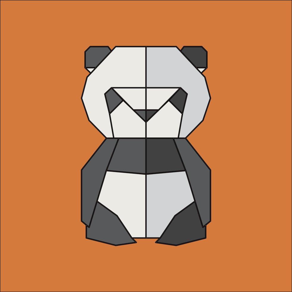 panda de icono plano vector