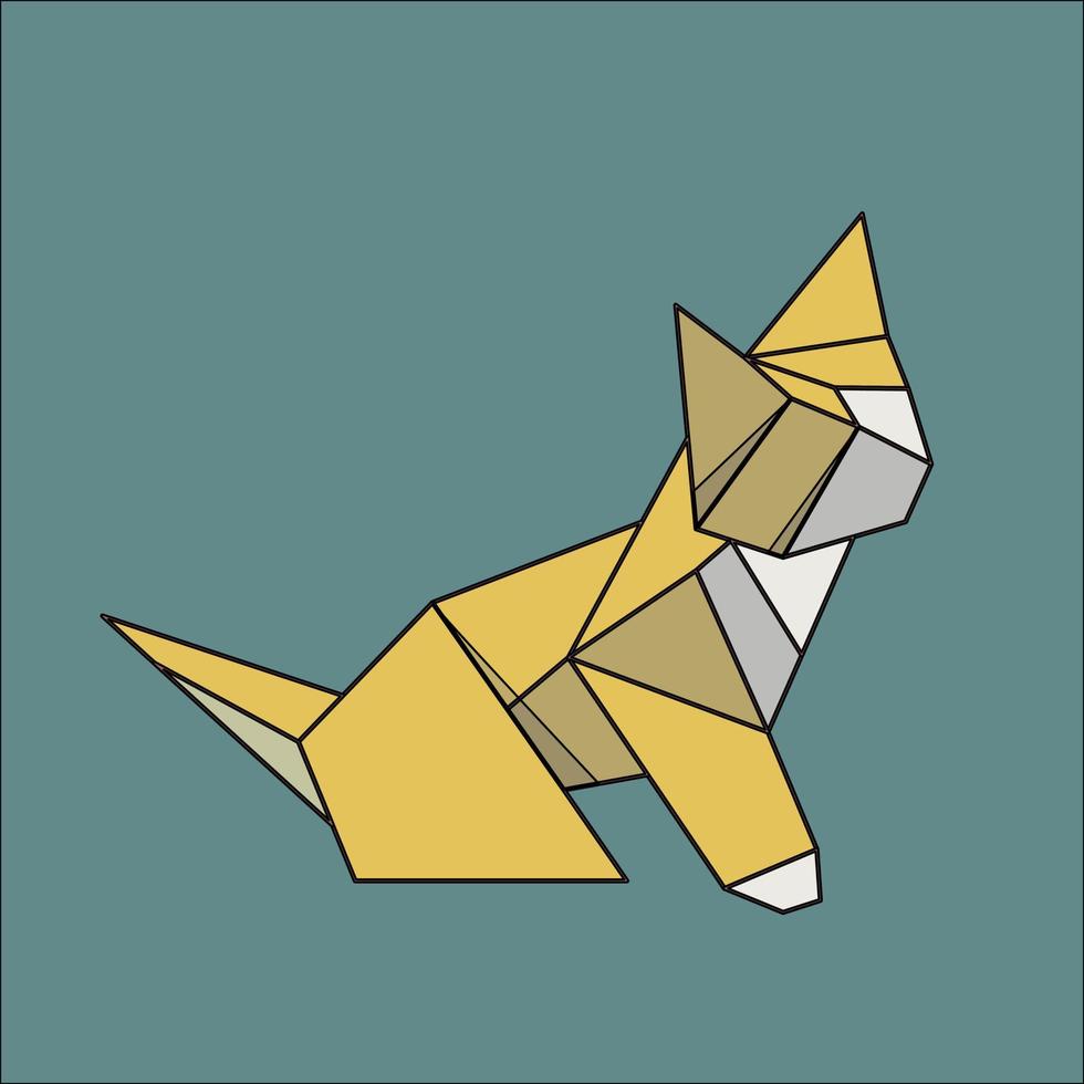 gato de icono plano vector