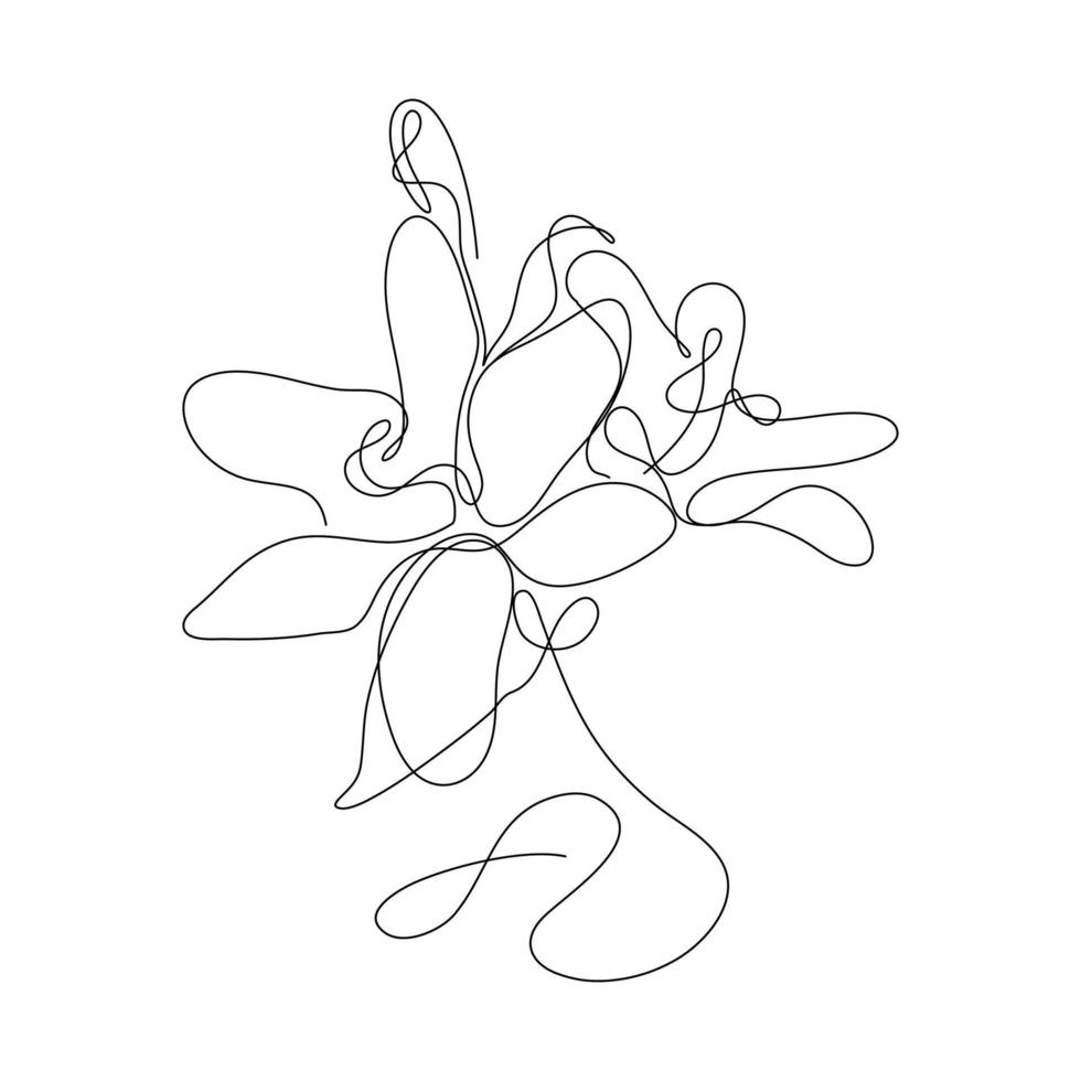 Abstract Flower Lily one line art drawing singulart aesthetic minimalist vector Isolated white background, Perfect for print, wall decor, phone case, shirt, sticker, pillow, acrylic, border, wallpaper