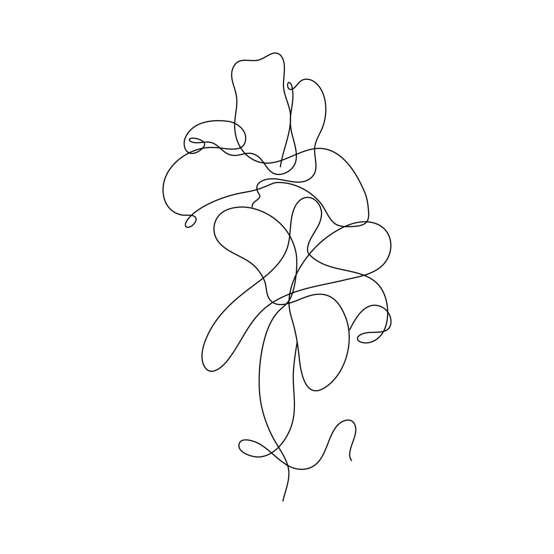 Abstract Flower Lily one line art drawing singulart aesthetic minimalist  vector Isolated white background, Perfect for print, wall decor, phone  case, shirt, sticker, pillow, acrylic, border, wallpaper 9579668 Vector Art  at Vecteezy
