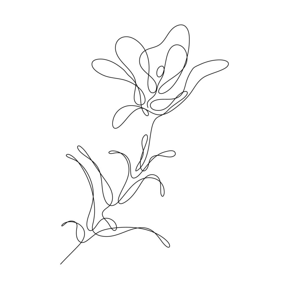 Abstract Flower Lily one line art drawing singulart aesthetic minimalist vector Isolated white background, Perfect for print, wall decor, phone case, shirt, sticker, pillow, acrylic, border, wallpaper