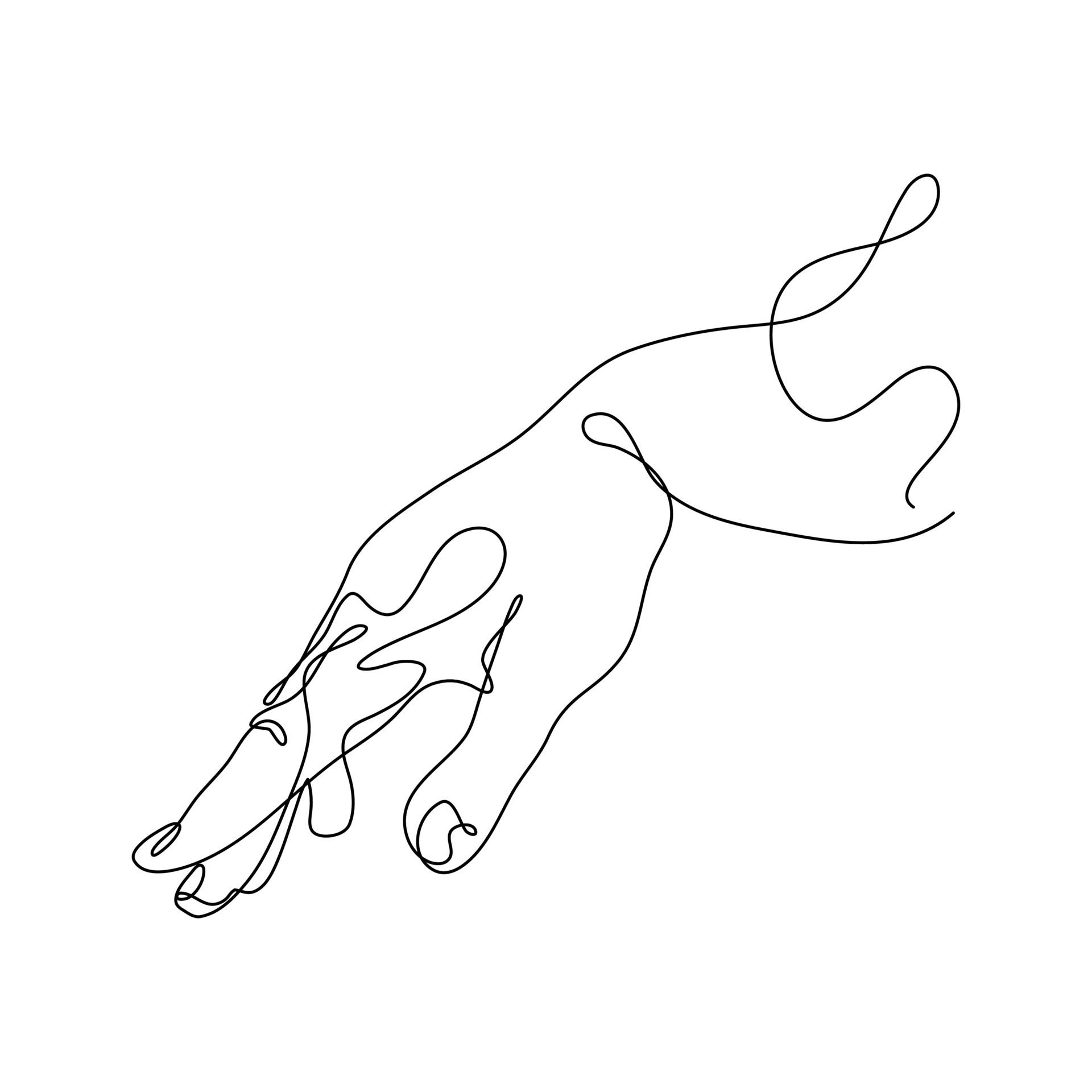 Abstract Human Hand One line drawing art singulart aesthetic simple