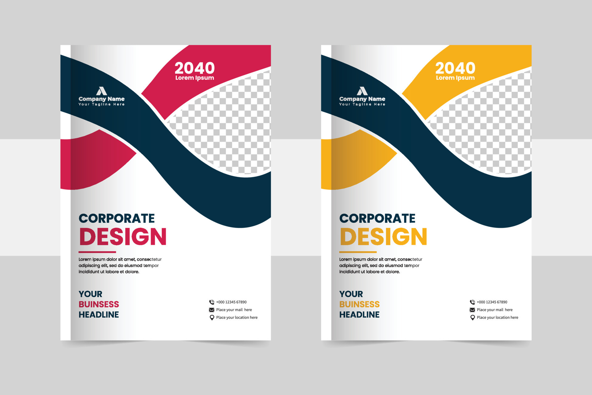 Creative corporate business book cover design template or brochure ...