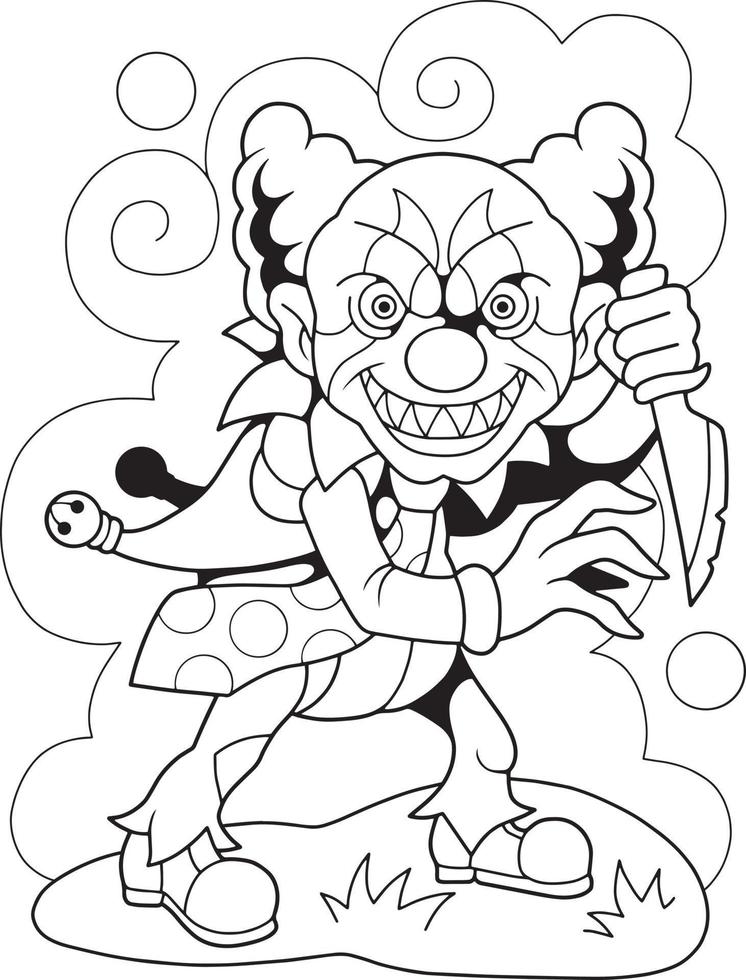 scary monster clown vector