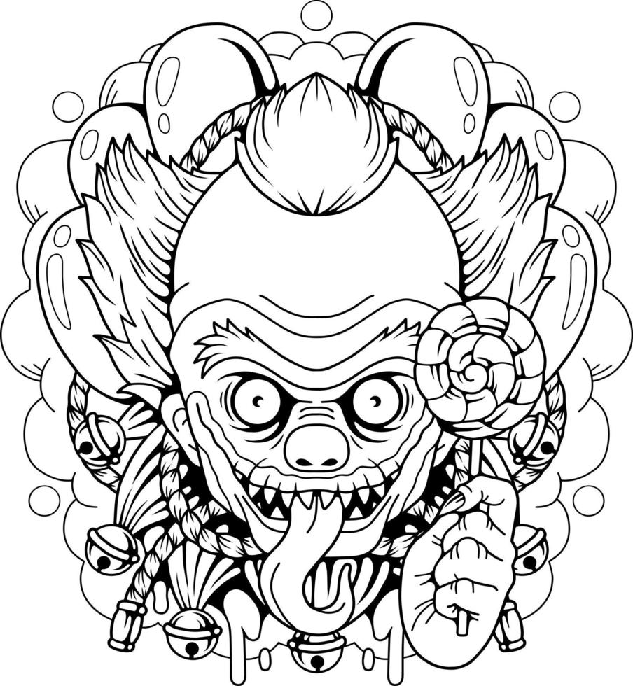 scary monster clown vector