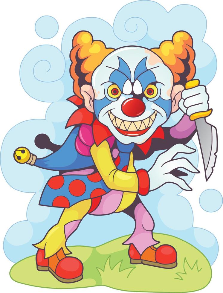 payaso monstruo aterrador vector