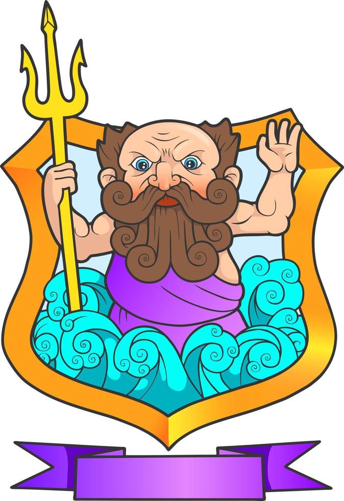 ancient god poseidon vector