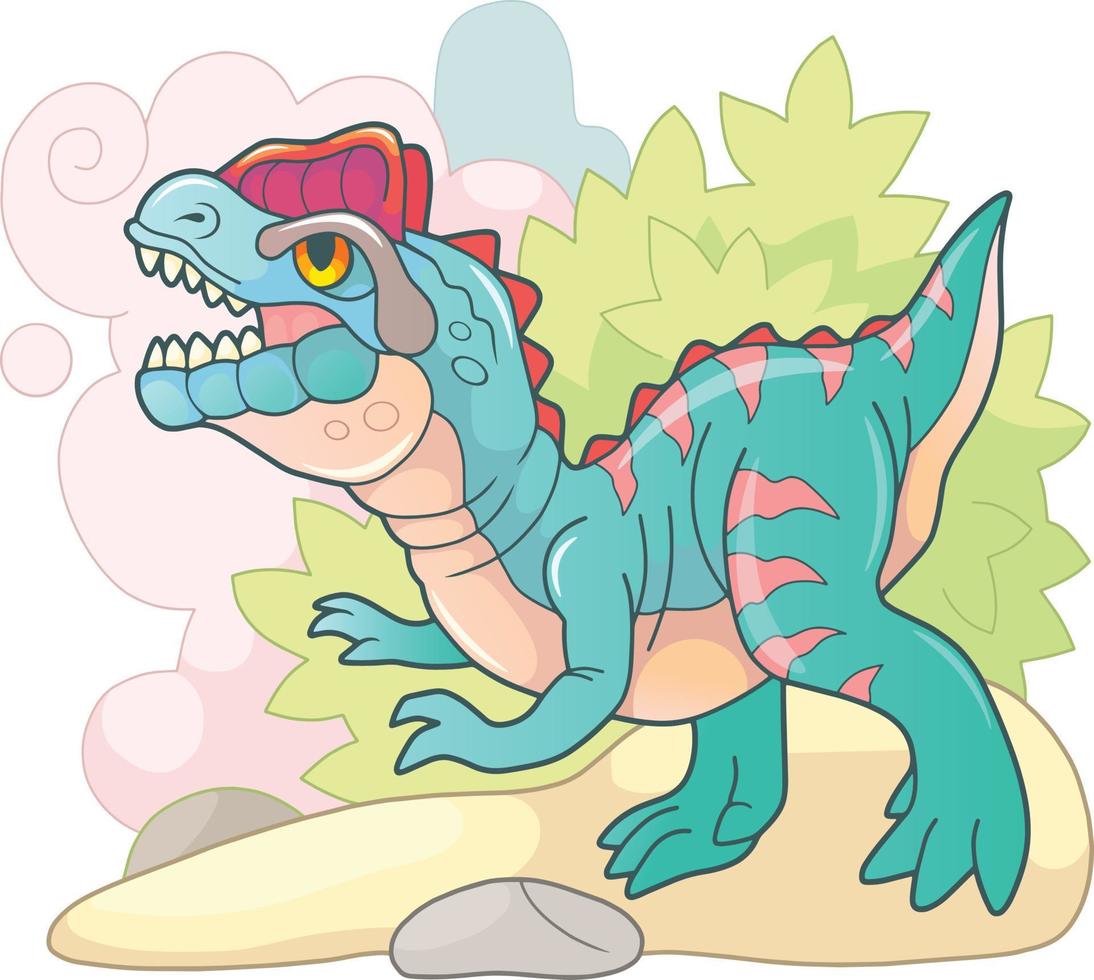 prehistoric dinosaur dilophosaurus vector