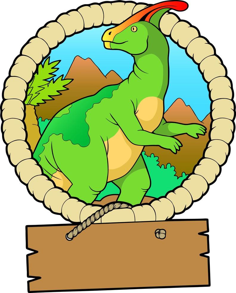 prehistoric dinosaur parasaurolophus vector