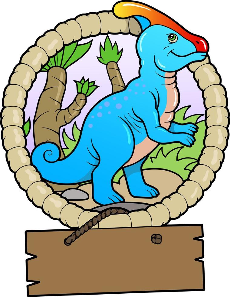 prehistoric dinosaur parasaurolophus vector