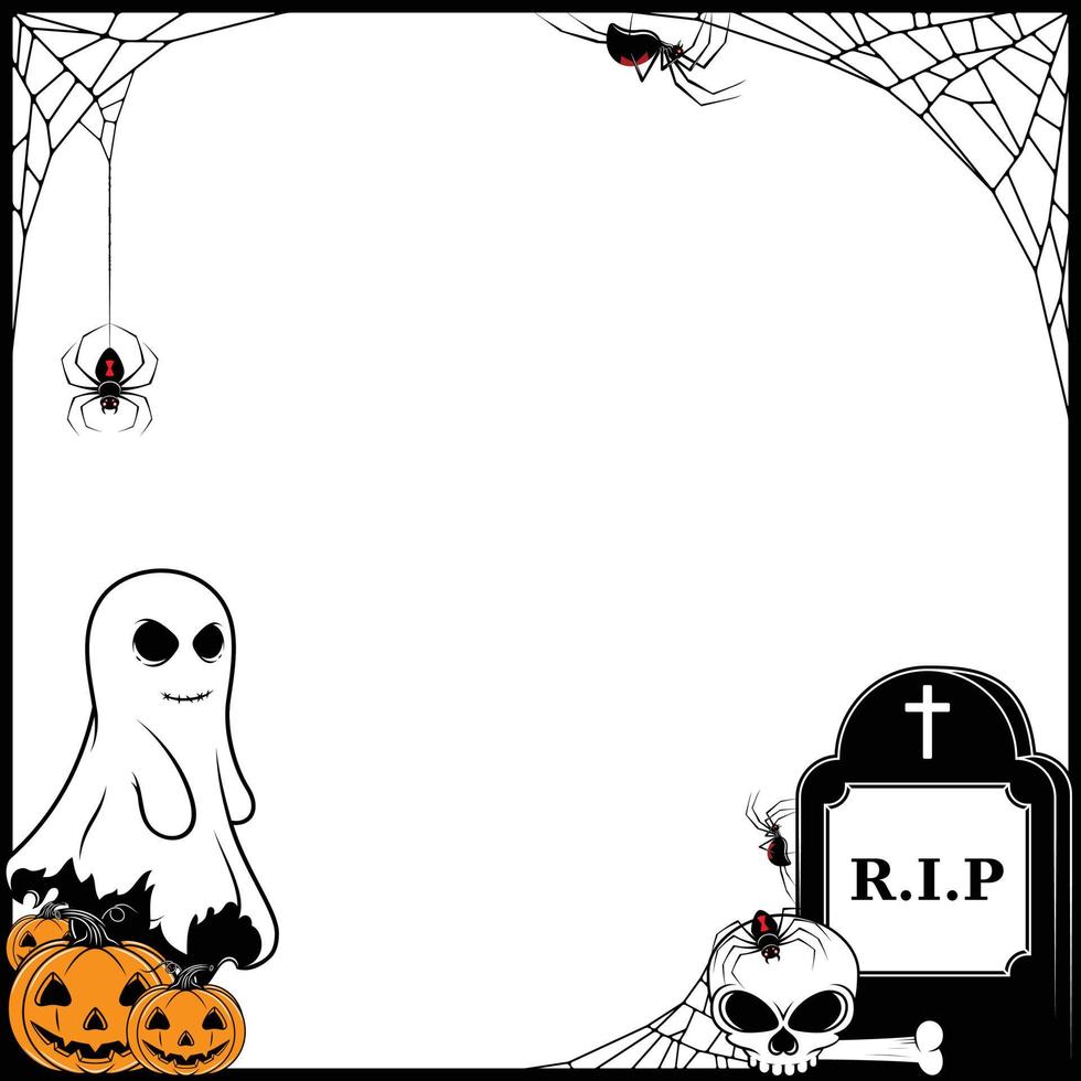 Halloween themed photo frame design vector