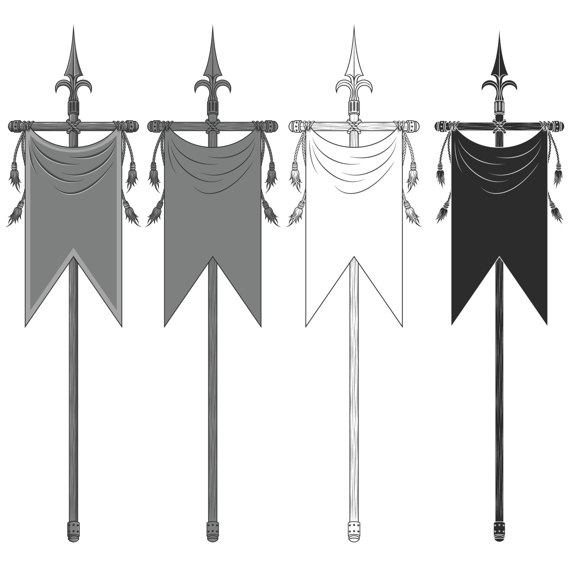 Medieval pennant design on a spear 9579828 Vector Art at Vecteezy