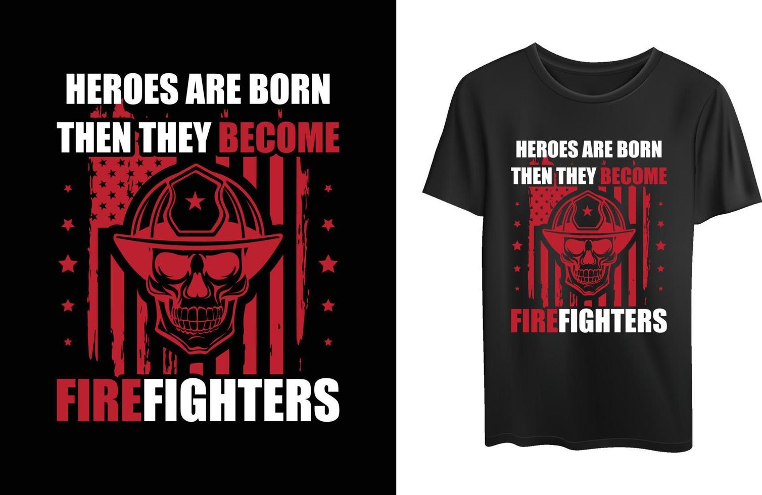 Firefighter T-shirt Design vector