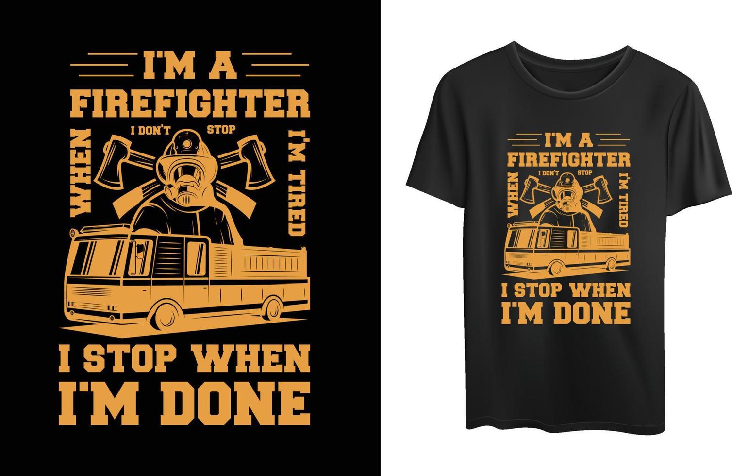 Firefighter T-shirt Design vector