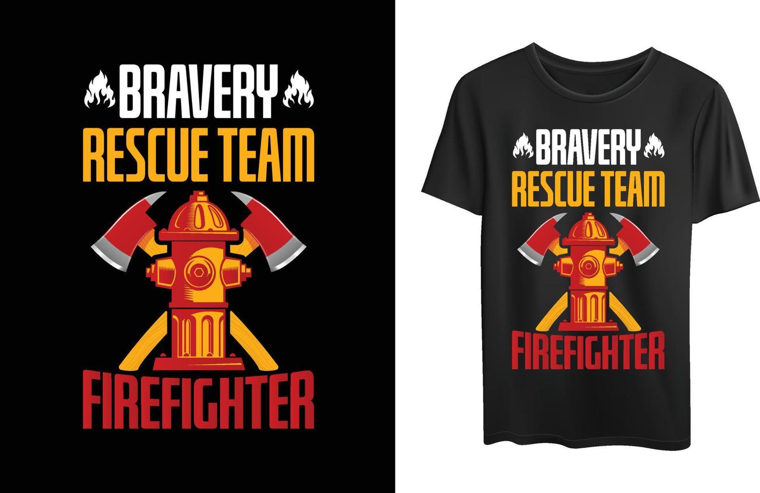 Firefighter T-shirt Design vector