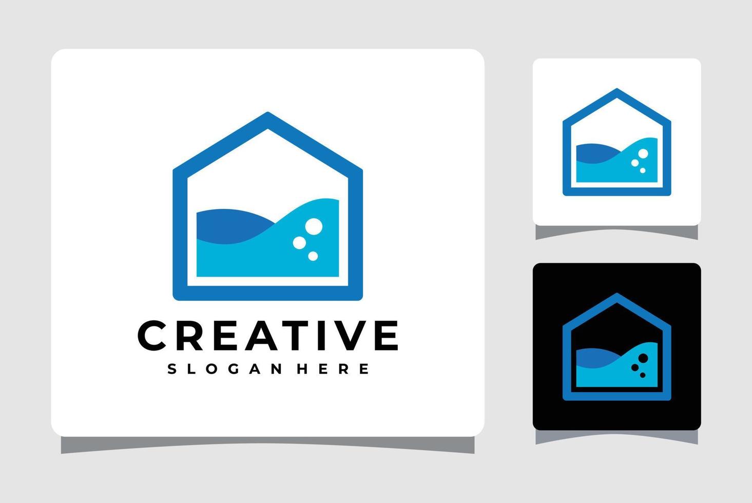 inspiración para el diseño de la plantilla del logotipo de la ola de la casa vector
