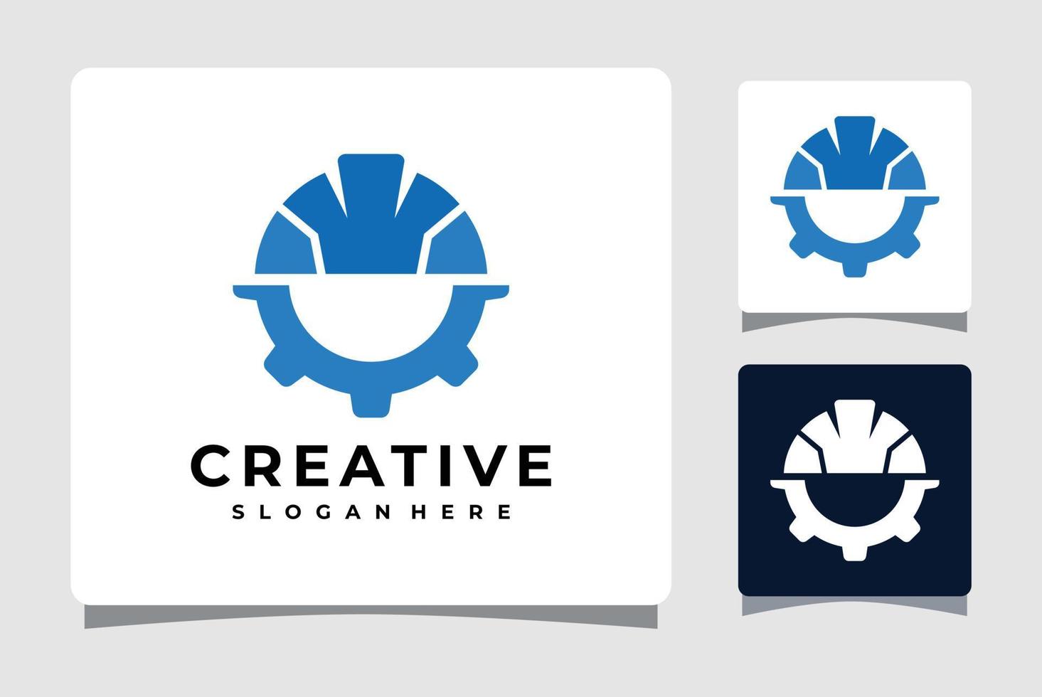 Building Gear Helmet Logo Template Design Inspiration vector