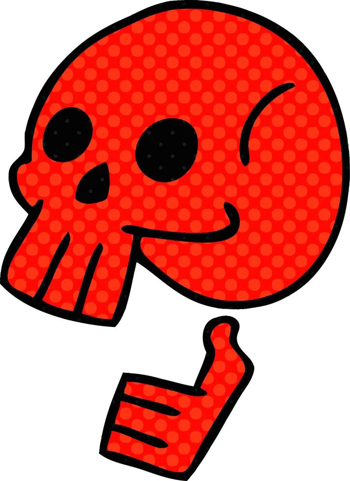 quirky comic book style cartoon skull vector