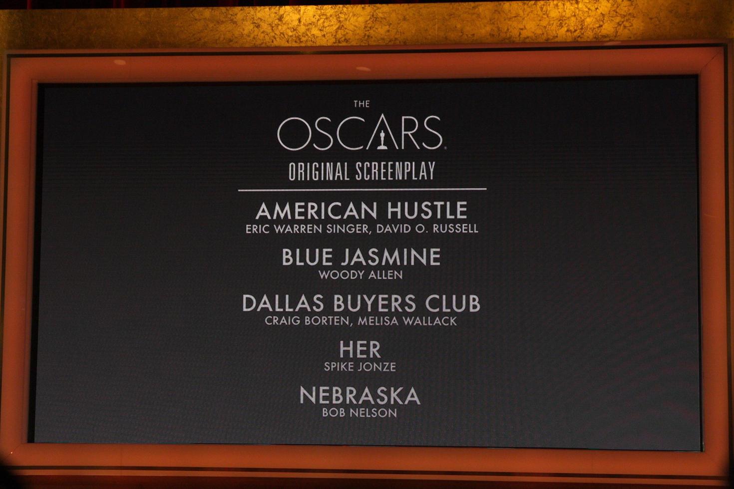 LOS ANGELES, JAN 16 - Original Screenplay Nominations at the 86th Academy Awards Nominations Announcement at AMPAS Samuel Goldwyn Theater on January 16, 2014 in Beverly Hills, CA photo
