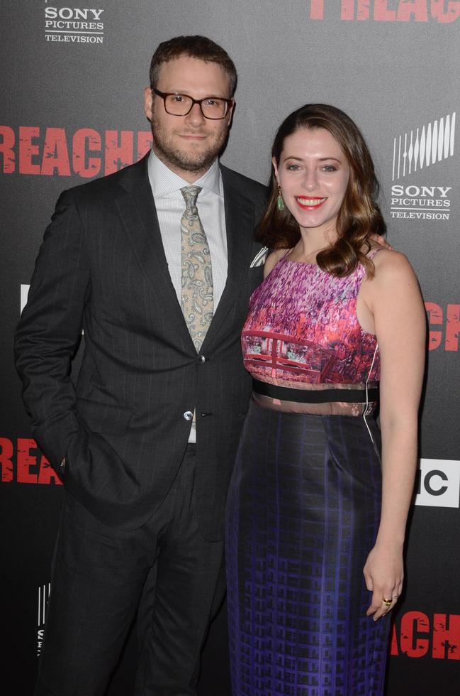 LOS ANGELES, MAY 14 - Seth Rogen, Lauren Miller at the Preacher Premiere Screening at the Regal 14 Theaters on May 14, 2016 in Los Angeles, CA photo