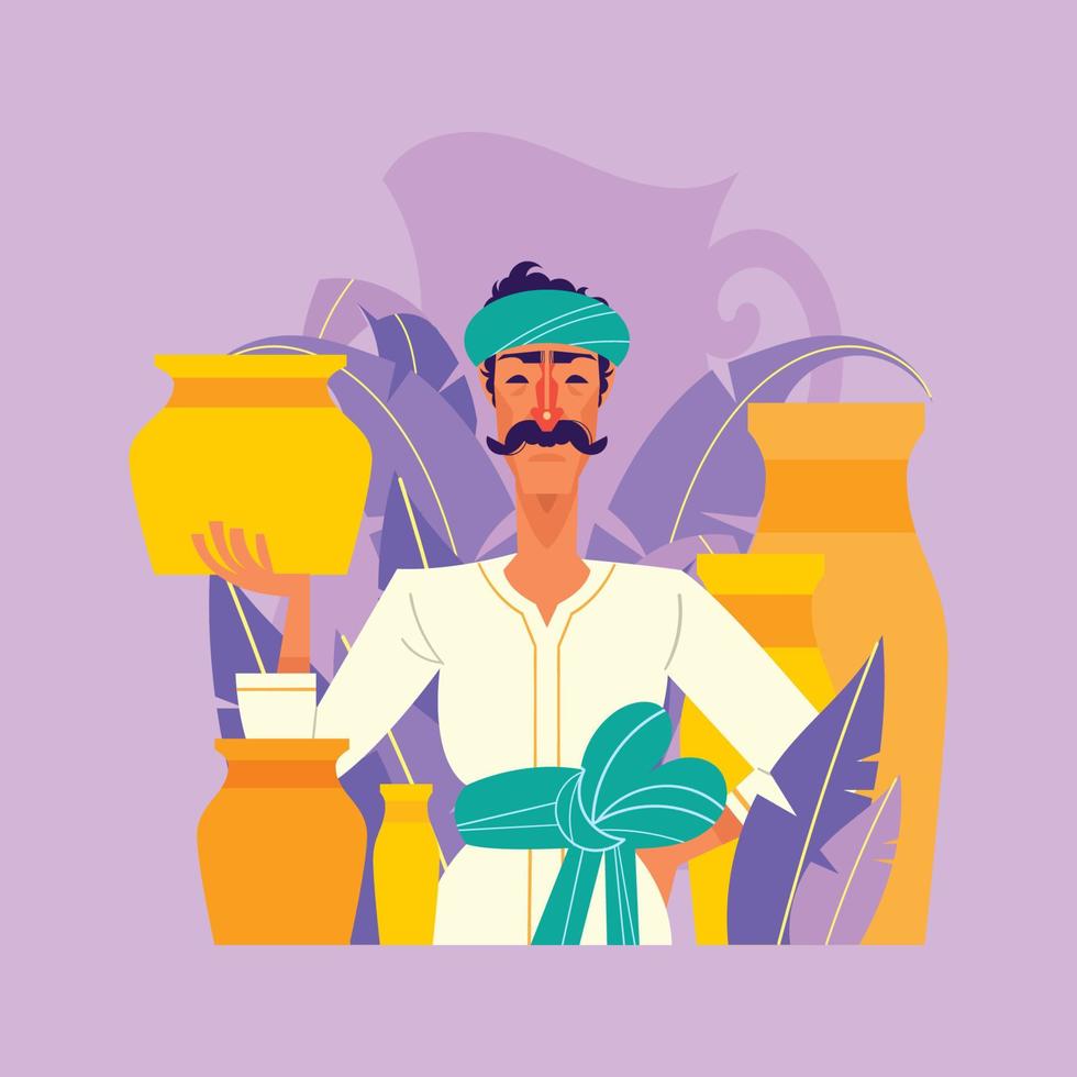 India Traditional Potter vector