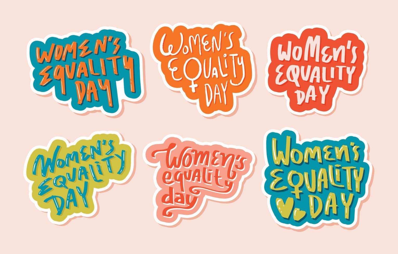 Women's Equality Day Typography Sticker vector