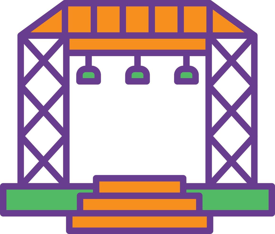 Stage Line Filled Two Color vector