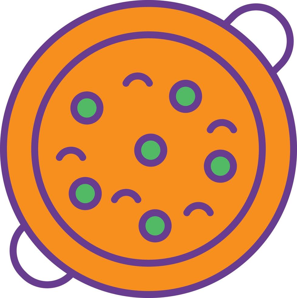 Paella Line Filled Two Color vector