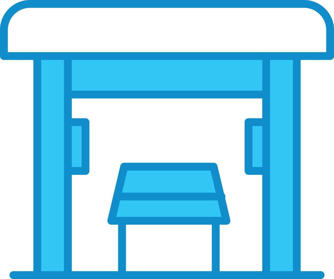 Bus Stop Line Filled Blue vector