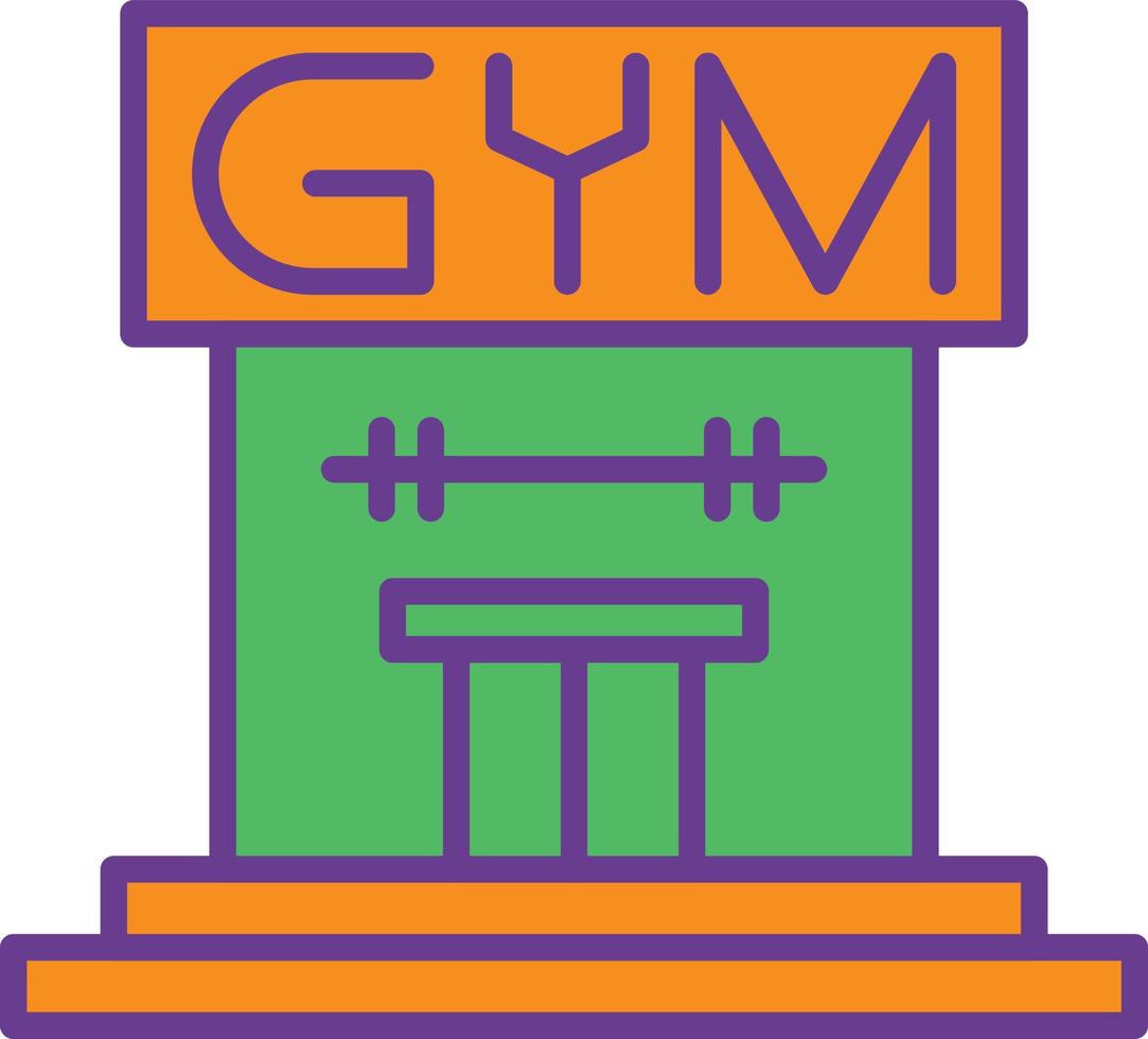 Gym Line Filled Two Color vector