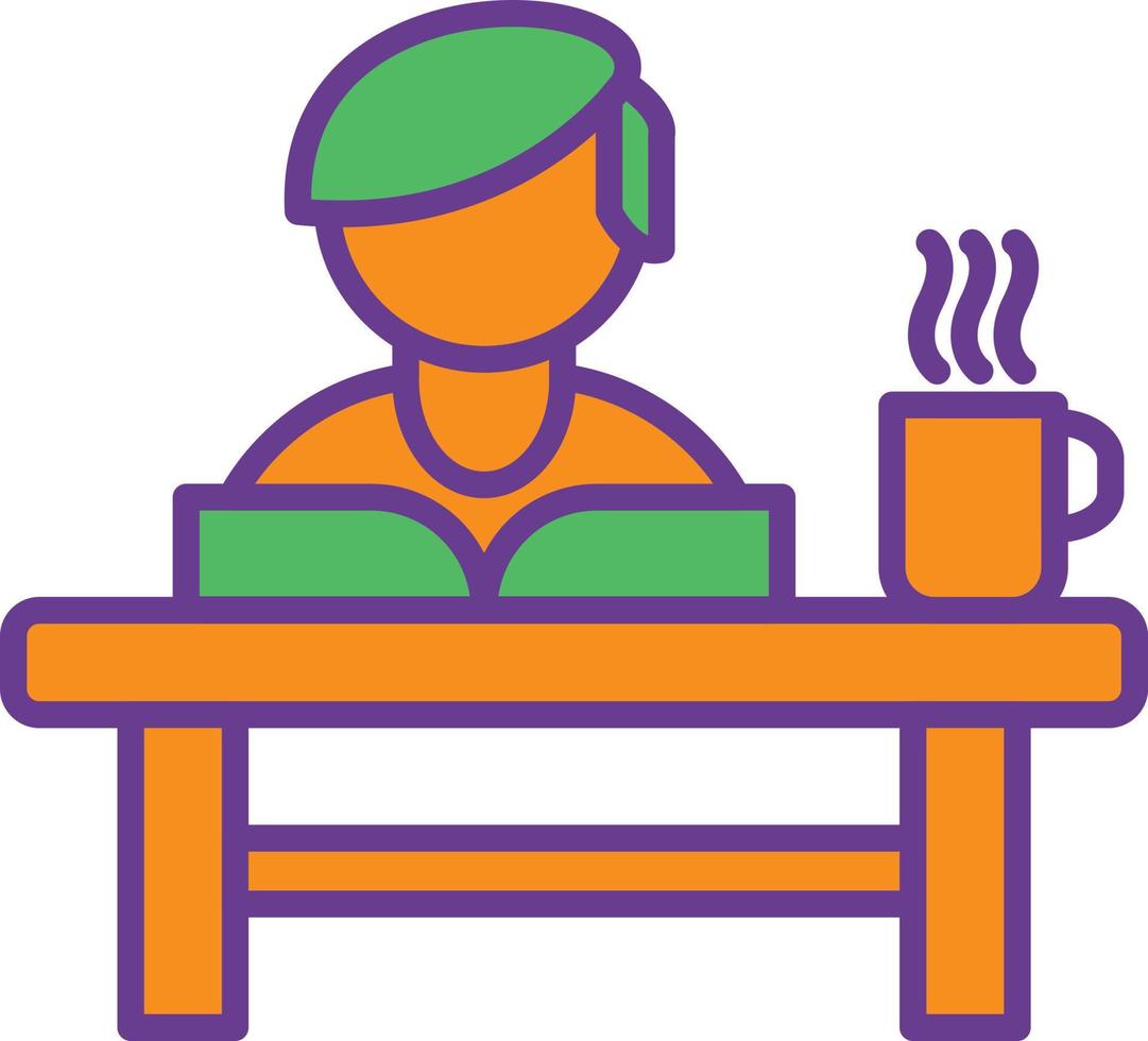 Study Line Filled Two Color vector