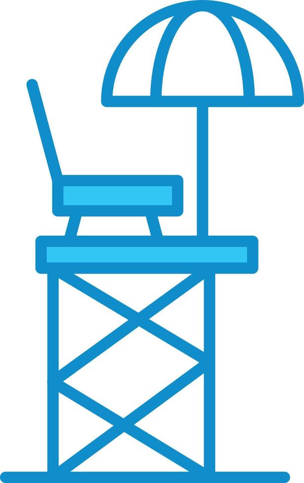 Lifeguard Chair Line Filled Blue vector