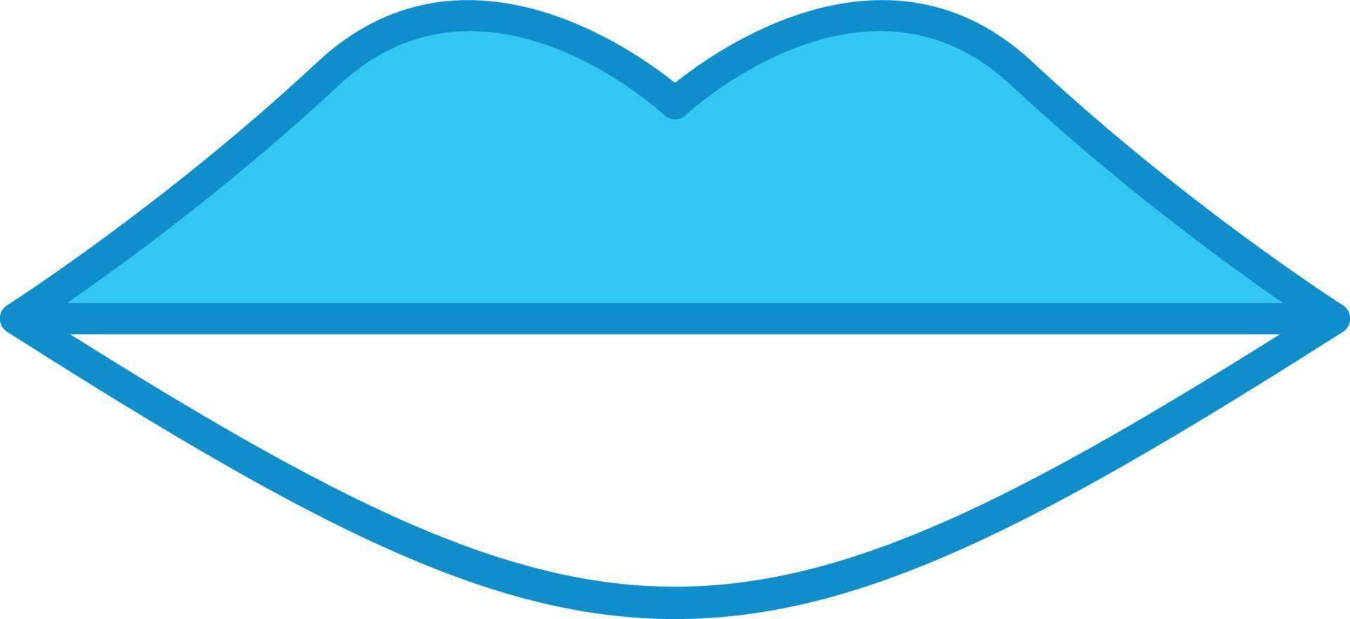Lips Line Filled Blue vector