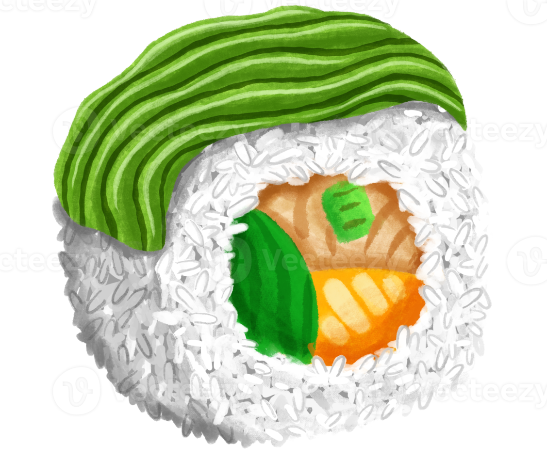 ilustración de comida de sushi japón png