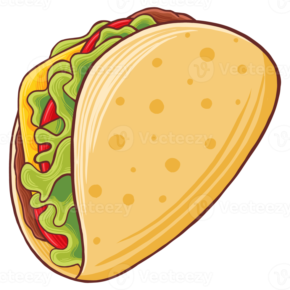 ilustração de fast food de taco png