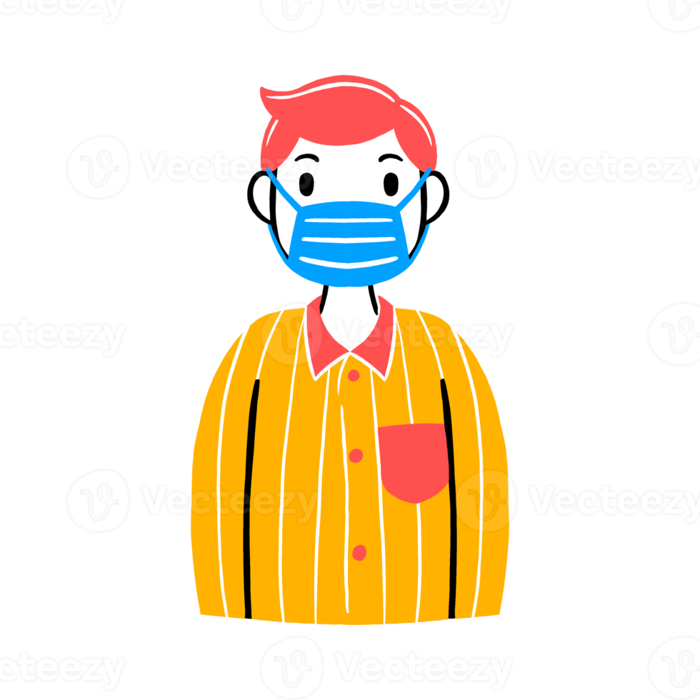 Man wearing a face mask png