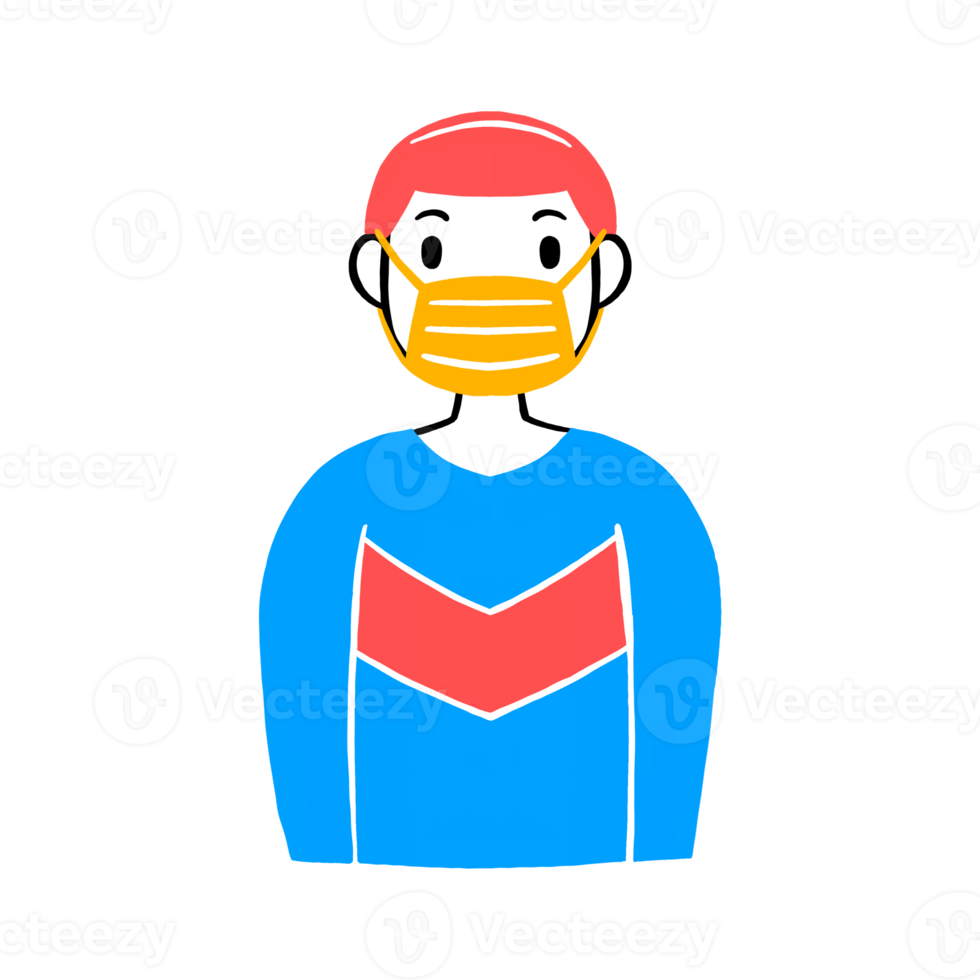 Man wearing a face mask png