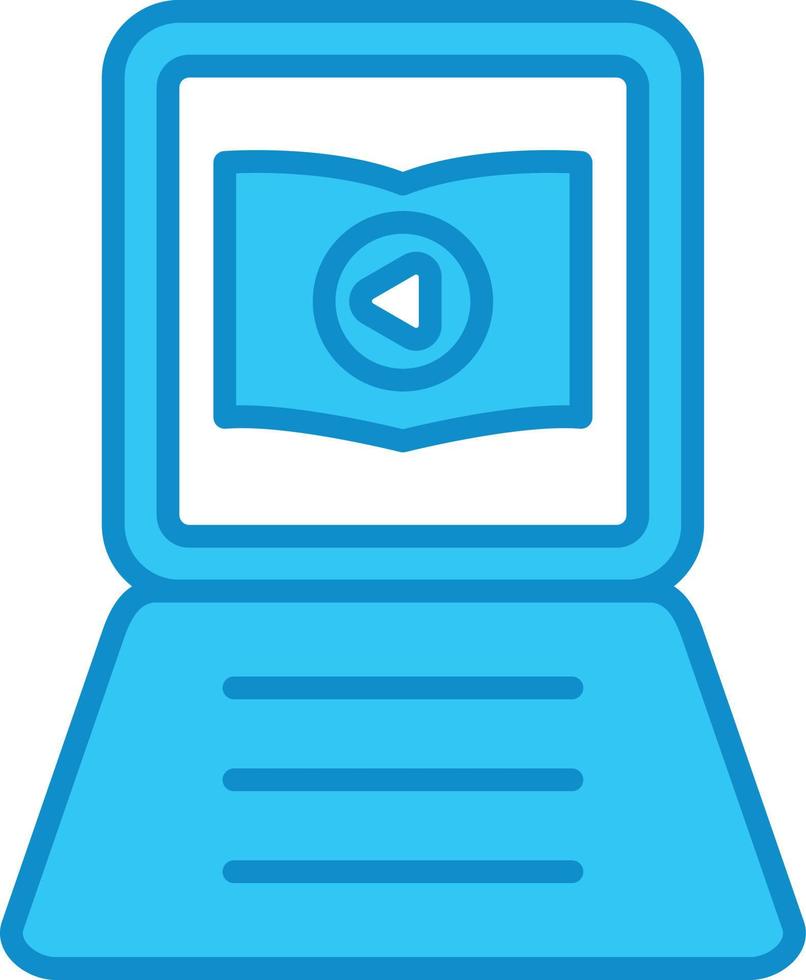 Video Tutorial Line Filled Blue vector