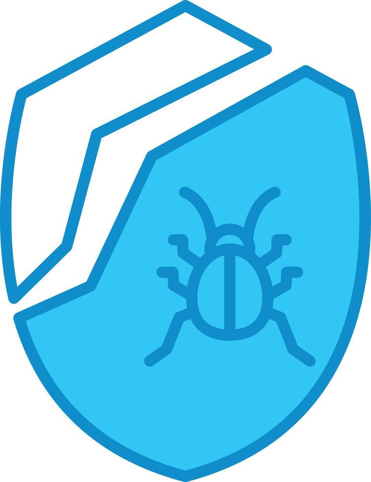 Broken Shield Line Filled Blue vector
